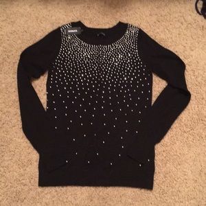 Black sweater with silver studded embellishment